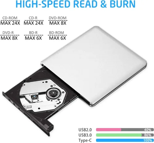 Vista 6 de USB C tipo C USB 3.0 externo 3D HD Blue ray Player para MacBook pro USB C Blue ray Reader Combo DVD Burner Drive para MacBook Pro MacBook Air iMac