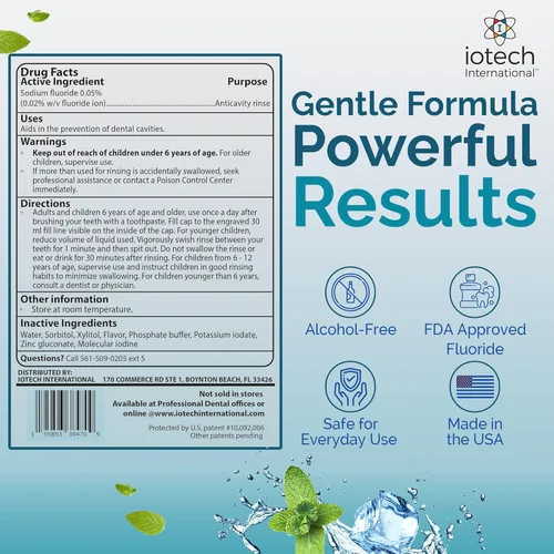 Vista 5 de ioRinse - Enjuague bucal anticaries con flúor AC – El enjuague bucal de yodo molecular sin alcohol combate la caries dental y protege el esmalte