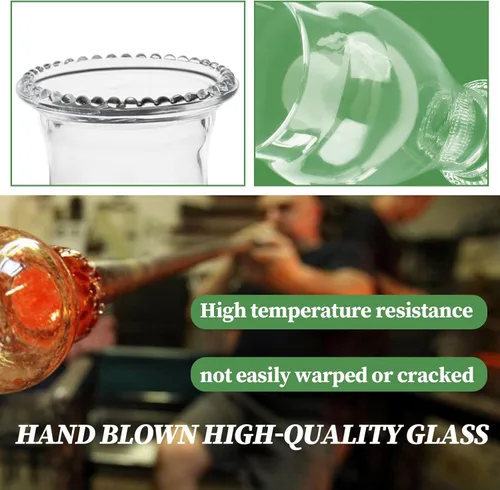 Vista 6 de Lámpara de aceite de repuesto para chimenea, pantalla de vidrio transparente para lámpara de huracán (estilo ondulado) para lámparas de queroseno