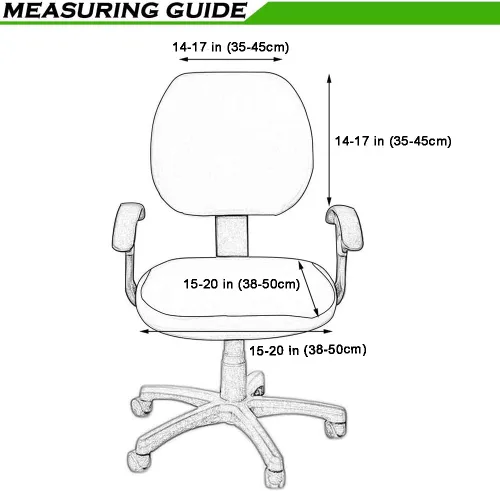 Vista 6 de Smiry Fundas de asiento de silla de computadora de oficina, de jacquard elástico, extraíbles, lavables, antipolvo, protectores de cojín para silla