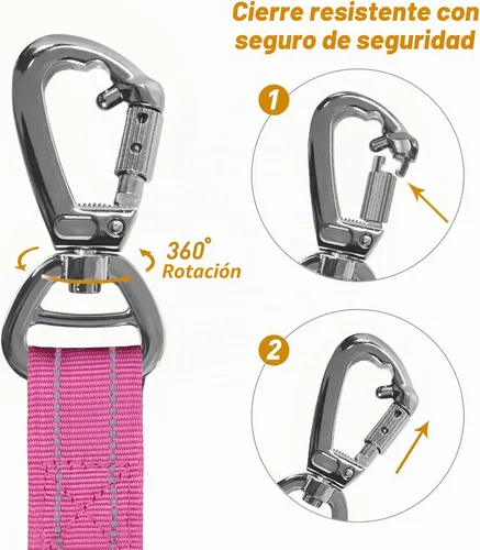 Vista 9 de AUBELL Correa táctica para perro resistente, correa elástica sin tirones de Negro