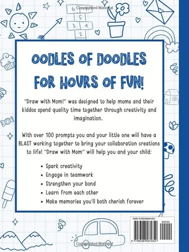 Vista 2 de Draw with Mom A Two-Person Doodle Book, Drawing Book with Prompts, Perfect for Mom and Kids Ages 5-8
