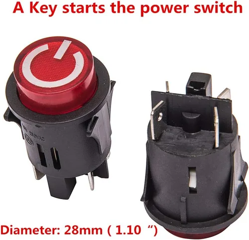 Vista 2 de Una llave inicia el botón del interruptor de encendido, accesorio de interruptor de arranque para niños, automóvil eléctrico, piezas de repuesto