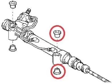 Vista 3 de Kit de 4 bujes de cremallera de dirección para Toyota Land Cruiser Prado 120 J120 5 puertas 2002-2009