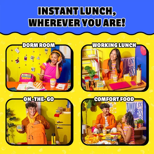 Vista 7 de Maruchan Fideos Ramen Instant Lunch con sabor a queso cheddar, sopa de fideos instantáneos estilo japonés, comida rápida y fácil, taza de 2.25