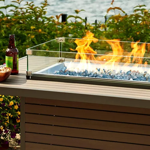 Vista 6 de Onlyfire Vidrio ignífugo de 10 libras para fogata de propano y chimenea de gas, rocas de vidrio reflectantes de 1/2 pulgada para mesa de hoguera