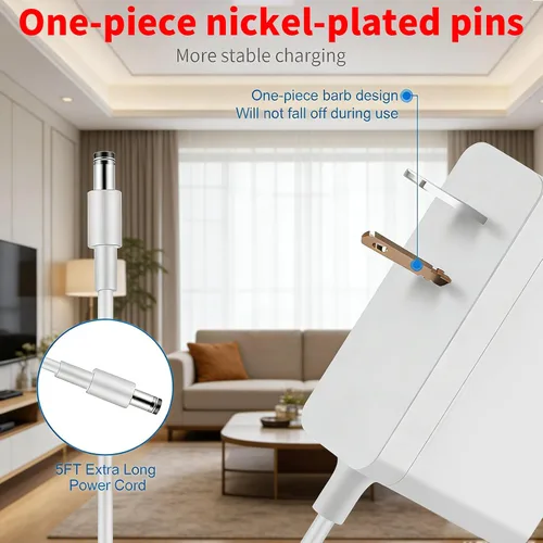Vista 2 de MEROM Cable de alimentación compatible con TP-Link Deco Mesh WiFi System Modelos S4 M3 P9 M4 Cargador de repuesto para X20 X55 X60 X68 Router