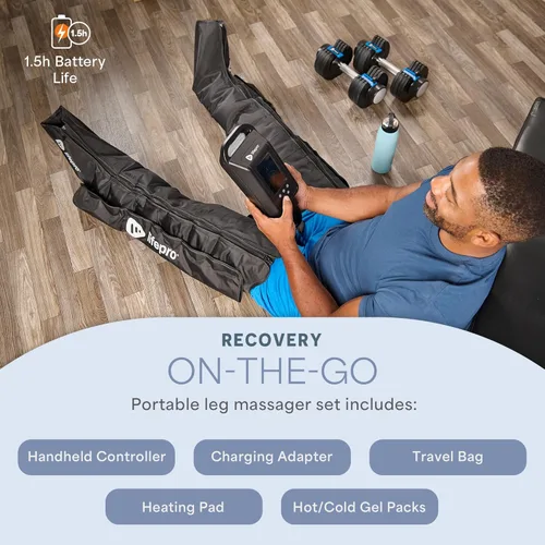 Vista 8 de LifePro Air Compression Recovery System with Heat – 8-Chamber AXIS Full Leg Massage for Calf, Thigh & Foot – Air Massage Wraps for Relaxation &