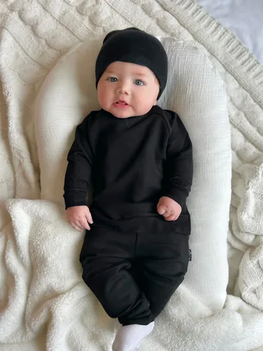 Vista 2 de Conjunto de ropa deportiva de manga larga con cuello redondo y pantalones para bebé niño