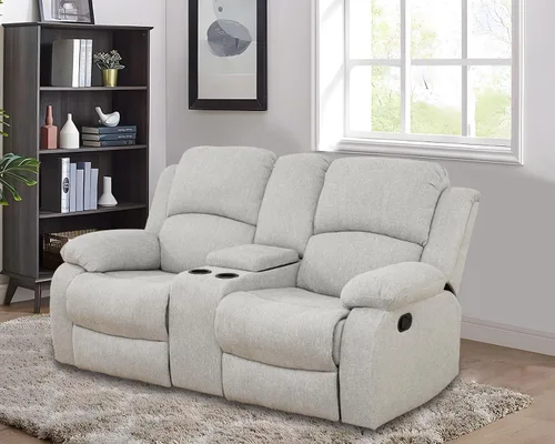 Vista 75 de Juego de sofá reclinable para sala de estar, juego de muebles de 2 piezas, sofá reclinable de 3 asientos y sofá biplaza con portavasos y consola