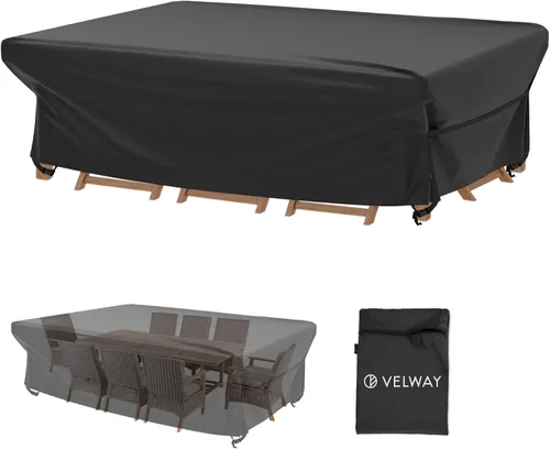 Vista 10 de Velway Funda para muebles de patio al aire libre, impermeable, cuadrada, para mesa de patio, sofá, 50 pulgadas de largo x 50 pulgadas de ancho x 29