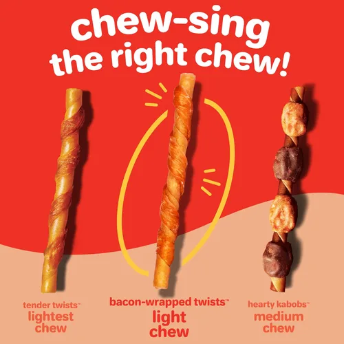 Vista 5 de Hartz Nuevos Oinkies Twists Envueltos en Tocino, Masticas Carnosas Verdaderas con 100% Tocino Real y Sin Piel de Res, 14