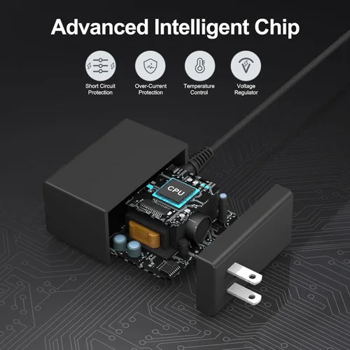 Vista 4 de Cargador para Nintendo Switch, adaptador de fuente de alimentación de CA de 39 W, 15 V, 2.6 A, carga rápida, con cable USB C de 6.6 pies compatible
