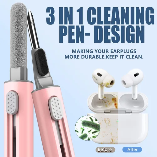 Vista 2 de 【1 Paquete】Kit de Limpieza para Auriculares Apple Airpods 4, Kit de Limpieza en Forma de Bolígrafo con Cepillo Suave y Herramienta de Esponja