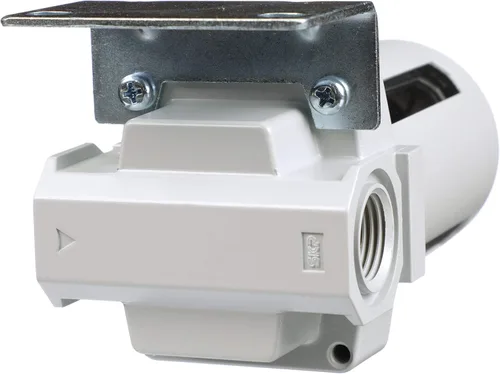 Vista 9 de PneumaticPlus SAF400-N04B Filtro de partículas de aire comprimido 1/2" NPT, elemento de 10 micrones, cuenco de polietileno, drenaje manual, soporte