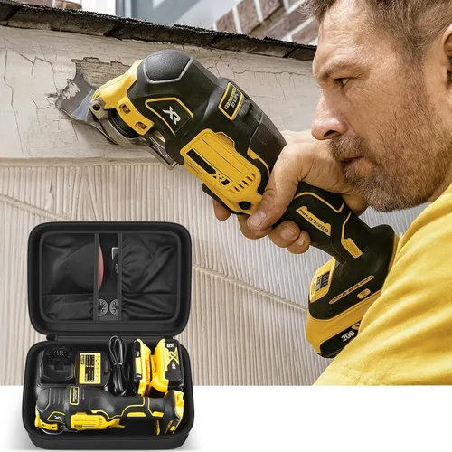 Vista 8 de Funda compatible con DEWALT 20V MAX XR multiherramienta oscilante DCS354B/DCS356B, caja de almacenamiento grande para batería DEWALT 20V MAX XR