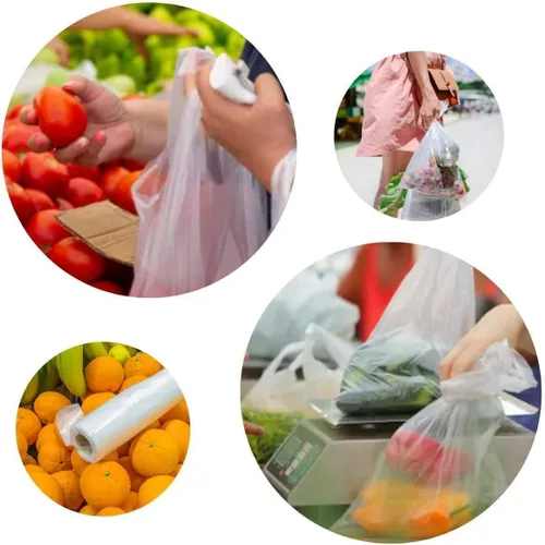 Vista 4 de PARTY BARGAINS Bolsa transparente de 15 x 10 pulgadas, 450 bolsas en rollo, bolsas de plástico duraderas para alimentos, pan, pasteles, frutas