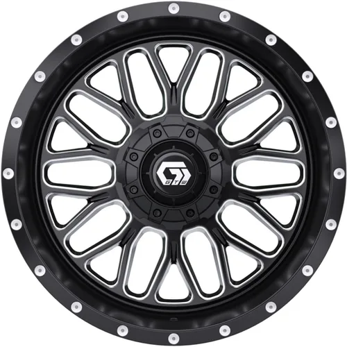 Vista 5 de GTW Combo de ruedas y neumáticos para carrito de golf de 14 pulgadas GTW Helix negro mate/ruedas mecanizadas en neumáticos Predator todo terreno