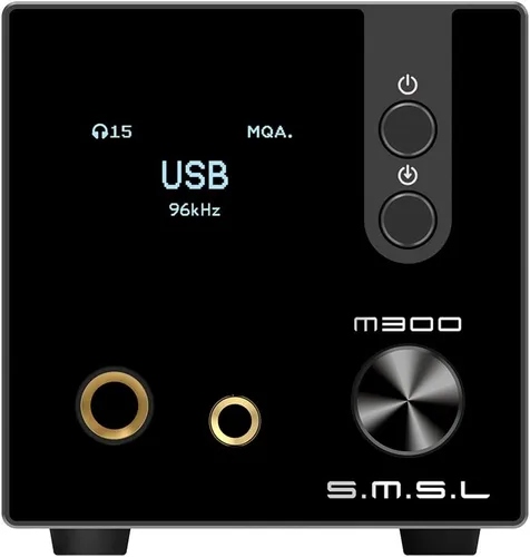 S.M.S.L Amplificador de auriculares HiFi M300SE mejorado, 2 piezas de CS43131 MQA Audio DAC, entrada USB/óptica/coaxial/Bluetooth DSD MQA XMOS