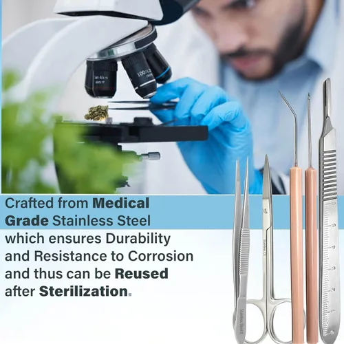 Vista 2 de A2ZScilab - Kit de estudio de plantas e investigación de plantas, 17 piezas, kit de disección botánica para laboratorio y estudio de campo, tijeras
