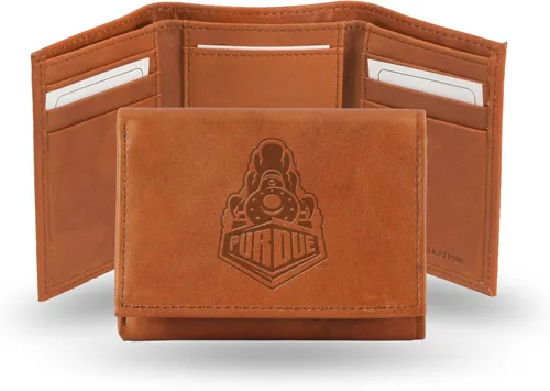 Vista 16 de Rico Industries NCAA Alabama Crimson Tide - Cartera triple de piel en relieve, color marrón