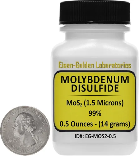 Disulfuro de molibdeno [MoS2] 99% grado AR polvo 0.49 oz en una botella ahorradora de espacio