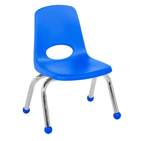 Vista 20 de FDP 11559-SD - Silla escolar apilable de 16 pulgadas, asiento apilable para estudiantes con patas de acero cromado y deslizadores de bolas