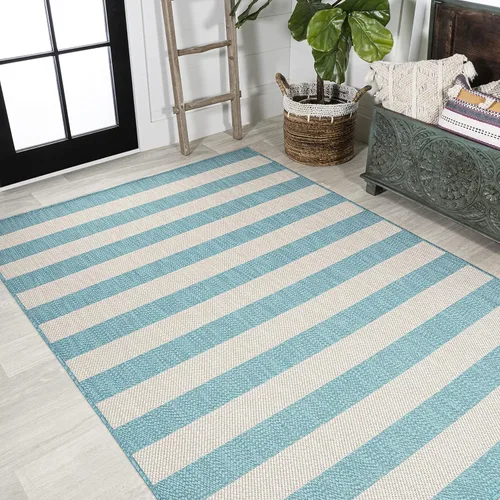 Vista 5 de Eyely BMS203E-4 Santa Monica Negril - Alfombra de área de dos tonos para interiores y exteriores, moderna, costera, rústica, dormitorio, cocina