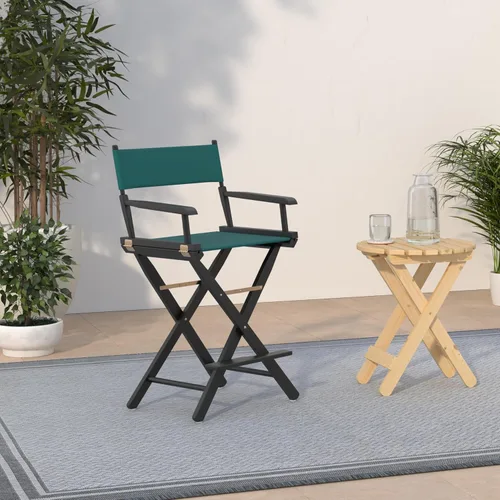 Vista 68 de Casual Home - Silla de director de 24.0 in, marco negro, con lona azul marino, altura de mostrador