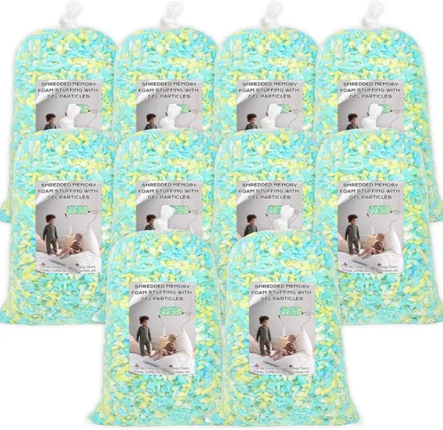 Vista 19 de Relleno para saco de boxeo de 5 libras, relleno de frijoles para almohada y puf, relleno de espuma viscoelástica triturada, relleno para saco