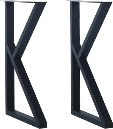 Vista 6 de MBQQ 2 patas de muebles rústicas en forma de K, patas de escritorio de metal resistente, patas de mesa de comedor, patas de banco de hierro modernas