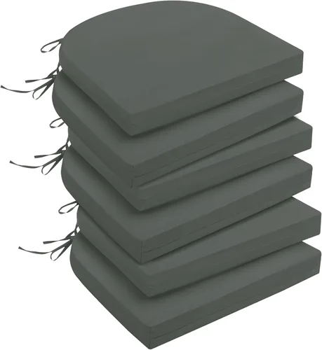 Vista 72 de downluxe - Juego de 2 cojines impermeables para sillas de exterior y muebles de patio, con correas, de espuma de alta densidad, para asiento al aire