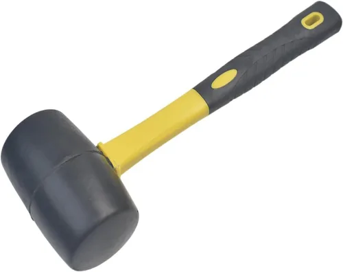 Vista 6 de Martillo de goma de nailon de doble cabeza de 25mm, mazo de metal para joyeros, multiuso, de doble cara y ligero, martillo suave para instalación
