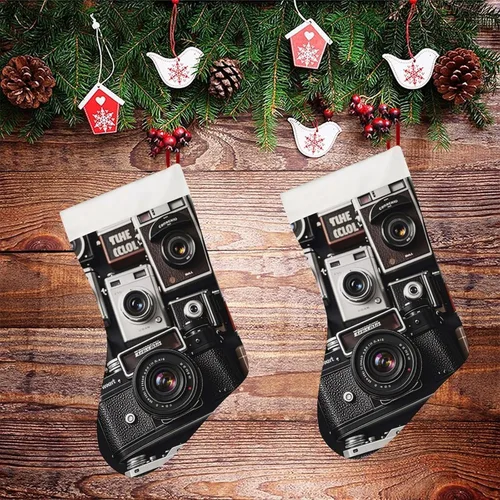 Vista 3 de Retro Cool Camera Collection Christmas Socks Exquisite Personalized Christmas Stockings Fashion Decorating Christmas Tree Socks for Xmas Party Decor