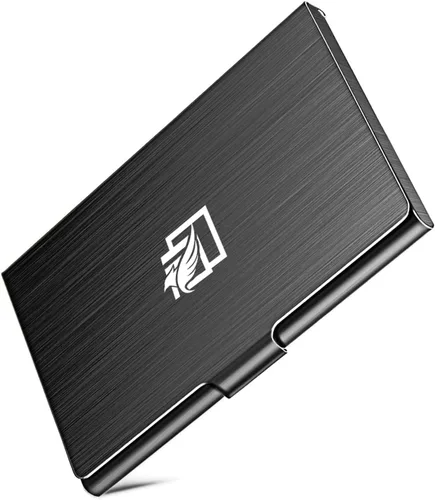 Vista 8 de Estuche delgado para tarjetas de presentación para hombres y mujeres, estuche de bolsillo de metal, soportes profesionales para tarjetas