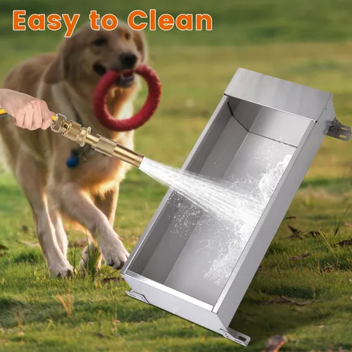 Vista 5 de Dispensador automático de tazón de agua grande para perros, de acero inoxidable al aire libre, canal automático de agua para ganado, bebedero