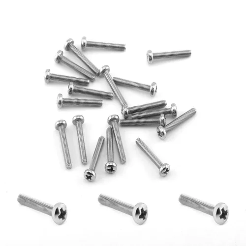 Vista 176 de MroMax 30 tornillos de máquina Phillips de cabeza plana M2 x 0.197 in, acero inoxidable 304 18-8, rosca completa, tornillos de cabeza cruzada gris