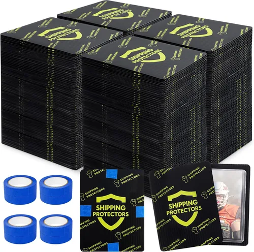 Paquete de 1000 protectores de envío de tarjetas intercambiables de 3.5 x 4.5 pulgadas con 8 rollos de cinta, hoja corrugada resistente para envío