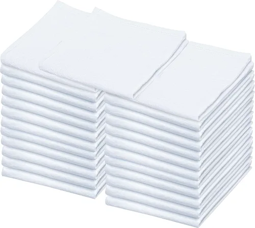 Vista 52 de Toallas de saco de harina Toalla de té para manualidades, plato de cocina, toalla de algodón en blanco para bordado, funda de lino para hornear