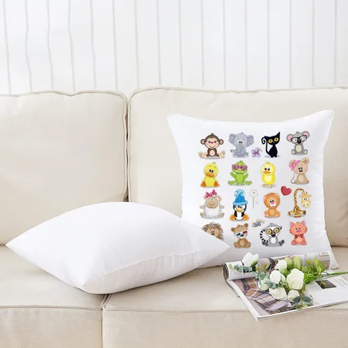 Vista 3 de Parche de transferencia para planchar, lindo animal, calcomanías para planchar, diseño de ciervo, león, pingüino, adhesivo de transferencia de calor