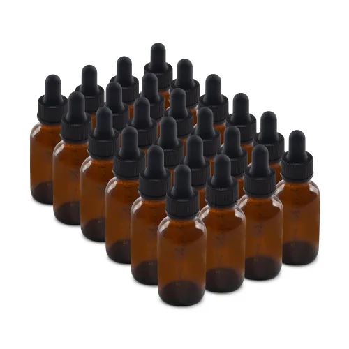 Vista 10 de The Bottle Depot - Paquete de 24 - Botella de vidrio de 1 oz con cuentagotas - Negro esmerilado - Acabado de cuello 20-400 - Botellas redondas