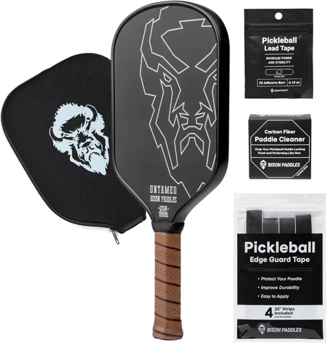 Vista 8 de Bison Paddles: Thermoformed Carbon Fiber Pickleball Paddle - Professional Grade Construction for Maximum Spin and Power Paddle Tuning Kit Included