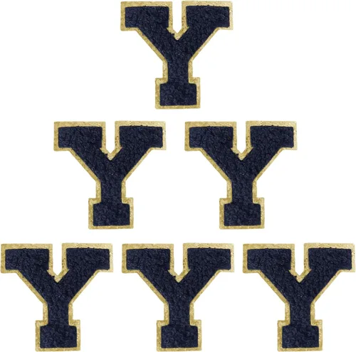 Vista 126 de 6 piezas de parches de letras de chenilla autoadhesivas, parches de letras preppy de 2 pulgadas para bolsos, ropa y sombreros, grandes pegatinas