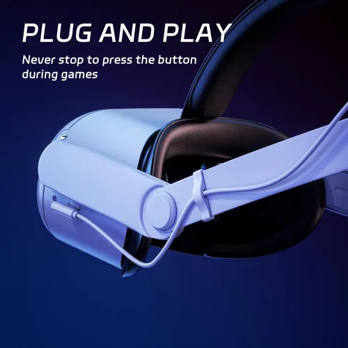 Vista 5 de QWOS RGB Comfort Battery Head Strap 8000mAh for Oculus Quest 2 - Extend 7hrs Playtime - Adjustable Elite Strap with Super Soft Thickened Pad for