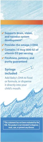 Vista 2 de Carlson - DHA para bebé, suplemento líquido de DHA para bebés, 1100 mg de omega-3 + 400 UI de vitamina D3, desarrollo cerebral, apoyo de la visión