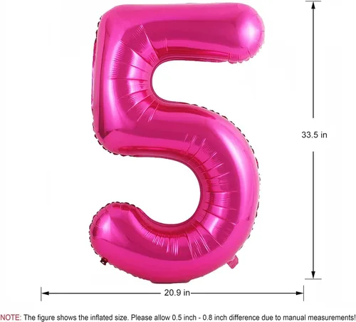 Vista 2 de Anagram Globos, colección de fiestas, accesorio de fiesta, multicolor, 5º cumpleaños