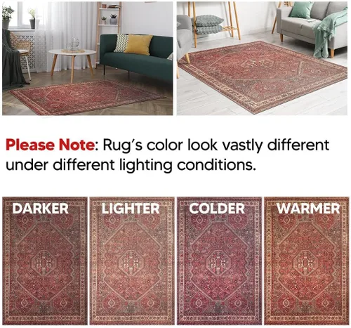Vista 6 de Keen Home Design 2x3 Rug - Machine Washable Entry Rug with Non-Slip Backing, Ideal for Enteryway, Kitchen, Bathroom, Laundry Room - Vintage, Easy