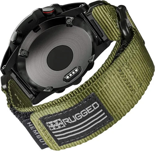 Vista 10 de Compatible con la Correa de Reloj Garmin, Correa Deportiva de Nylon Super Resistente con Diseño de Bucle Tejido, Banda de Reemplazo Dura