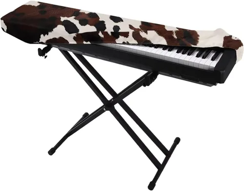 Funda para teclado de música de piano con estampado de piel de vaca, a prueba de suciedad, cubierta antipolvo, antiarañazos, accesorios de piano, 88