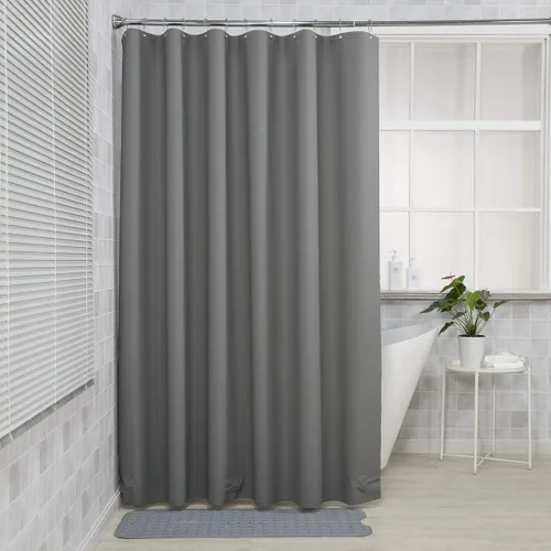 Vista 13 de AmazerBath Cortina de ducha larga de 36 x 84 pulgadas, cortina de ducha transparente de PEVA grueso resistente, cortina estrecha con 2 piedras